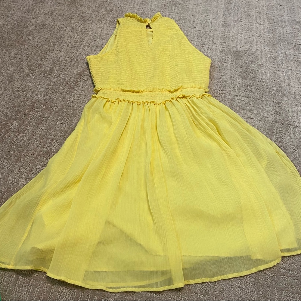 {Zara} Sleeveless Yellow Crepe Mini Dress ~ Size Small - Picture 13 of 16